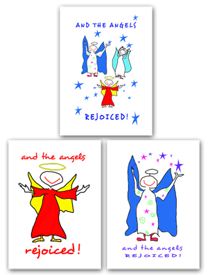 angel holiday card pack