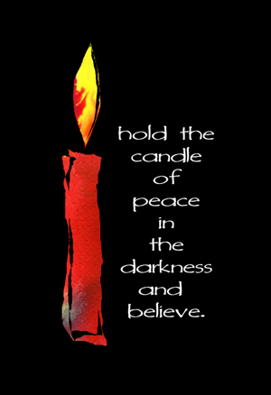 candle of peace holiday card pack