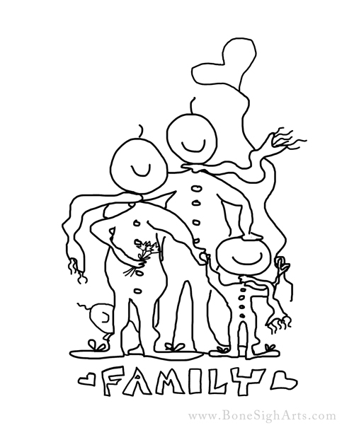 family - color a cloudie